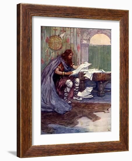 Alfred Found Much Pleasure in Reading, 9th Century-AS Forrest-Framed Giclee Print