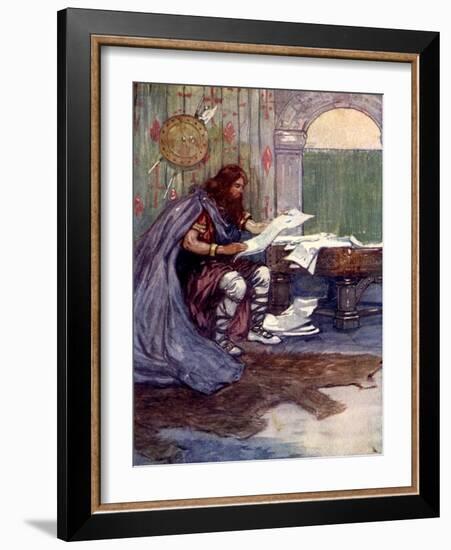 Alfred Found Much Pleasure in Reading, 9th Century-AS Forrest-Framed Giclee Print