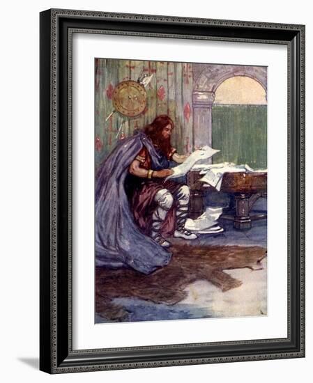 Alfred Found Much Pleasure in Reading, 9th Century-AS Forrest-Framed Giclee Print