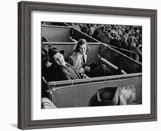 Alfred G. Vanderbilt and Alice G. Preston Sitting in a Grandstand Box at the Santa Anita Racetrack-Rex Hardy Jr.-Framed Premium Photographic Print