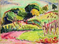 Landscape with Hills (Oil on Panel)-Alfred Henry Maurer-Giclee Print