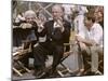 Alfred Hitchcock and Rod Taylor sur le tournage du film Les Oiseaux, 1963 (photo)-null-Mounted Photo