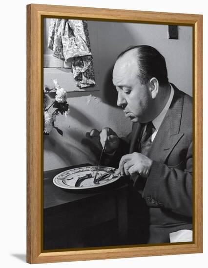 Alfred Hitchcock Eating Lamb Chops-John Florea-Framed Premier Image Canvas