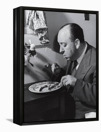 Alfred Hitchcock Eating Lamb Chops-John Florea-Framed Premier Image Canvas