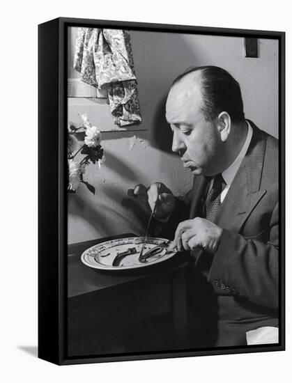 Alfred Hitchcock Eating Lamb Chops-John Florea-Framed Premier Image Canvas
