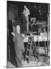 Alfred HitchcockOn Film Set During Shooting of "Lifeboat"-null-Mounted Premium Photographic Print
