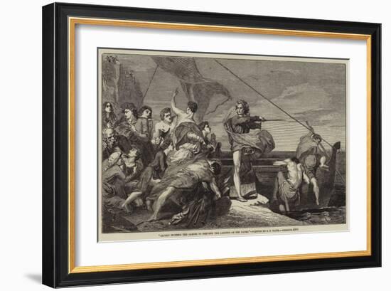 Alfred Inciting the Saxons to Prevent the Landing of the Danes-George Frederick Watts-Framed Giclee Print