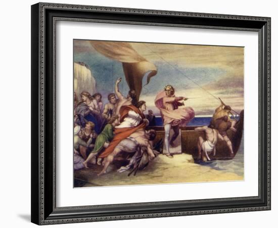 Alfred Inciting the Saxons to Resist the Danes-George Frederick Watts-Framed Giclee Print