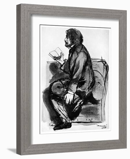 Alfred, Lord Tennyson, British Poet, 1855-Dante Gabriel Rossetti-Framed Giclee Print