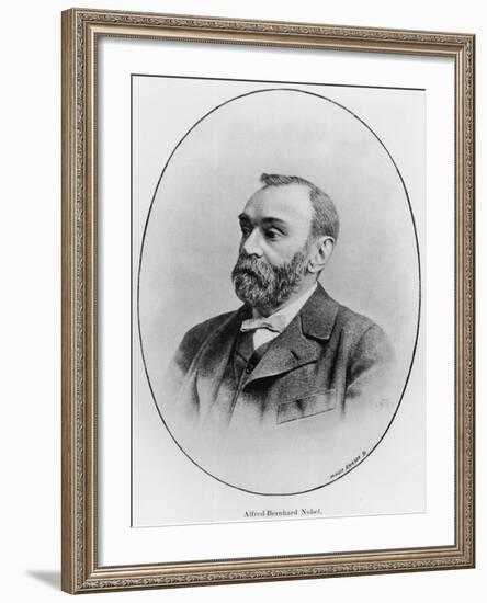 Alfred Nobel Illustration from "La Revue Illustree," 1902-null-Framed Giclee Print