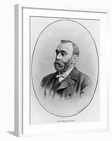 Alfred Nobel Illustration from "La Revue Illustree," 1902-null-Framed Giclee Print