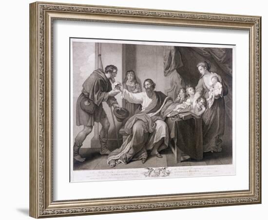 Alfred the Great Dividing His Loaf with the Pilgrim, 1782-William Sharpe-Framed Giclee Print