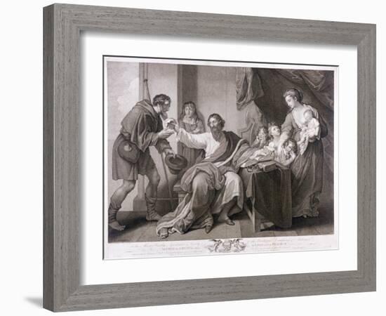 Alfred the Great Dividing His Loaf with the Pilgrim, 1782-William Sharpe-Framed Giclee Print