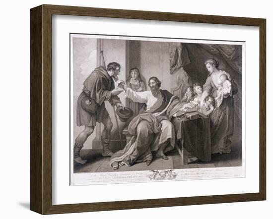 Alfred the Great Dividing His Loaf with the Pilgrim, 1782-William Sharpe-Framed Giclee Print