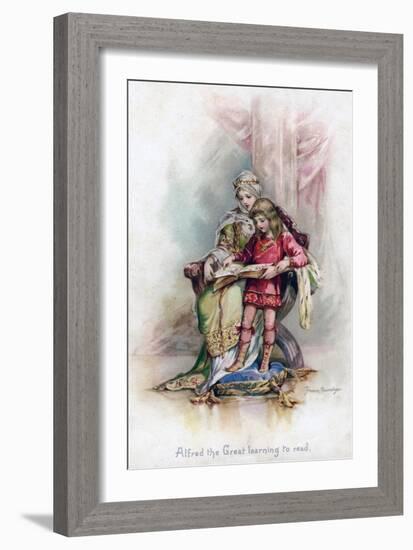 Alfred the Great Learning to Read, 1897-Frances Brundage-Framed Giclee Print
