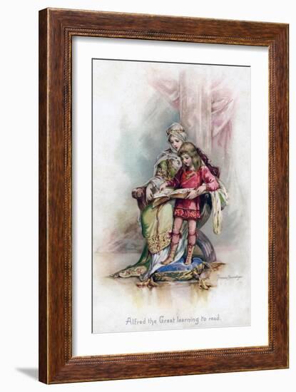 Alfred the Great Learning to Read, 1897-Frances Brundage-Framed Giclee Print