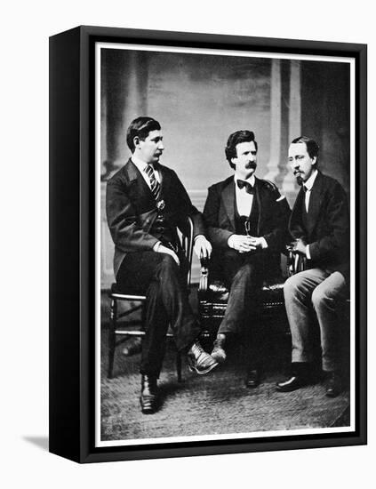 Alfred Townsend, Mark Twain and David Gray, 1871-MATHEW B BRADY-Framed Premier Image Canvas