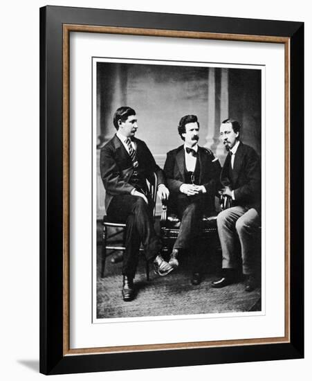 Alfred Townsend, Mark Twain and David Gray, 1871-MATHEW B BRADY-Framed Giclee Print