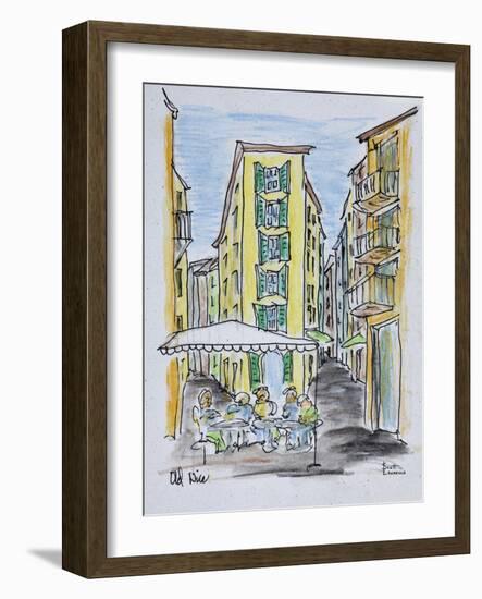 Alfresco dining in Old Nice, Nice, France-Richard Lawrence-Framed Photographic Print