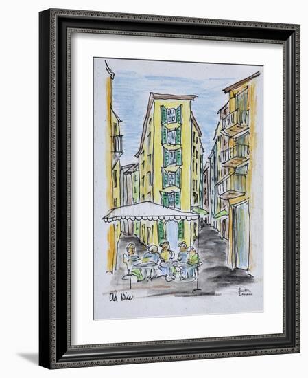 Alfresco dining in Old Nice, Nice, France-Richard Lawrence-Framed Photographic Print