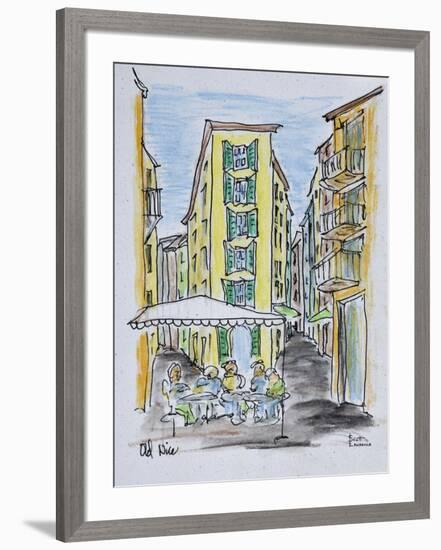 Alfresco dining in Old Nice, Nice, France-Richard Lawrence-Framed Photographic Print