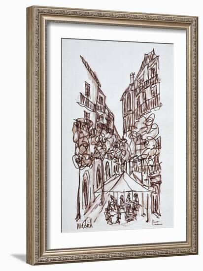 Alfresco dining in the evening, Madrid, Spain-Richard Lawrence-Framed Photographic Print