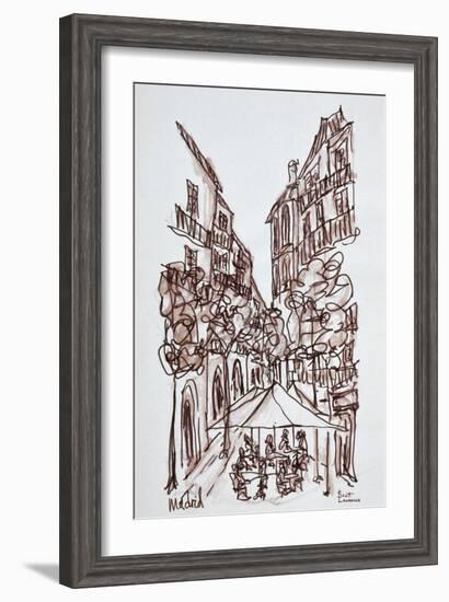 Alfresco dining in the evening, Madrid, Spain-Richard Lawrence-Framed Photographic Print