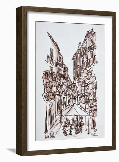 Alfresco dining in the evening, Madrid, Spain-Richard Lawrence-Framed Photographic Print