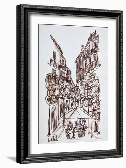 Alfresco dining in the evening, Madrid, Spain-Richard Lawrence-Framed Photographic Print