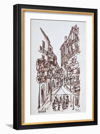 Alfresco dining in the evening, Madrid, Spain-Richard Lawrence-Framed Photographic Print