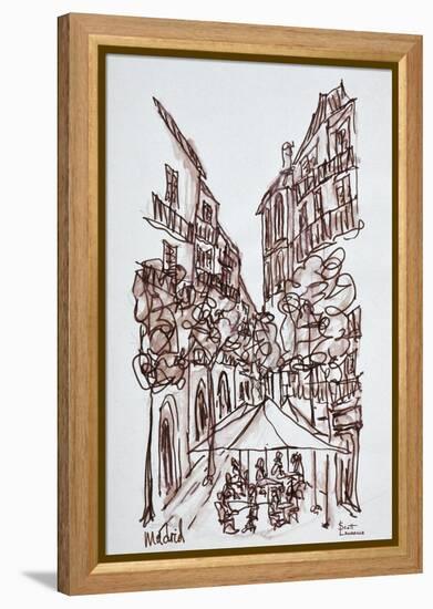 Alfresco dining in the evening, Madrid, Spain-Richard Lawrence-Framed Premier Image Canvas