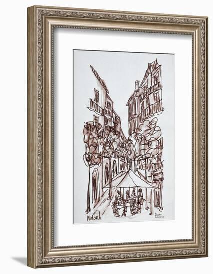 Alfresco dining in the evening, Madrid, Spain-Richard Lawrence-Framed Photographic Print