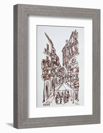 Alfresco dining in the evening, Madrid, Spain-Richard Lawrence-Framed Photographic Print