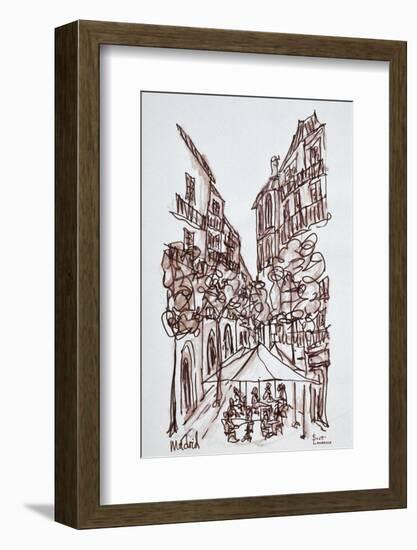 Alfresco dining in the evening, Madrid, Spain-Richard Lawrence-Framed Photographic Print