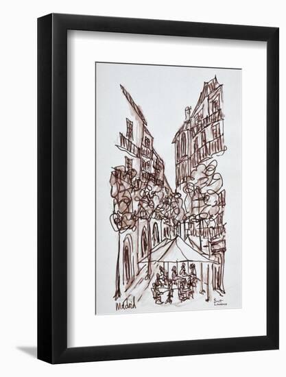 Alfresco dining in the evening, Madrid, Spain-Richard Lawrence-Framed Photographic Print