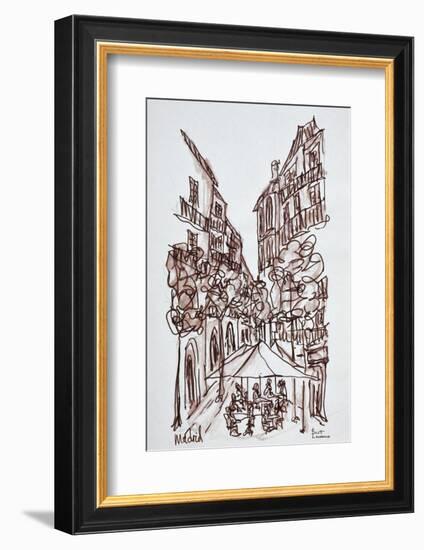 Alfresco dining in the evening, Madrid, Spain-Richard Lawrence-Framed Photographic Print