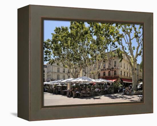 Alfresco Restaurants, Place De L'Horloge, Avignon, Provence, France, Europe-Peter Richardson-Framed Premier Image Canvas