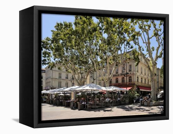 Alfresco Restaurants, Place De L'Horloge, Avignon, Provence, France, Europe-Peter Richardson-Framed Premier Image Canvas