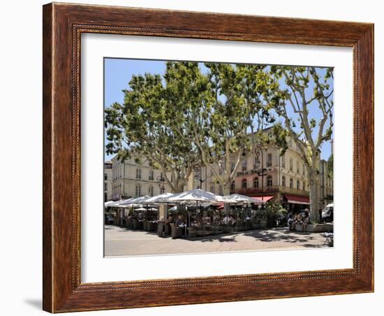 Alfresco Restaurants, Place De L'Horloge, Avignon, Provence, France, Europe-Peter Richardson-Framed Photographic Print