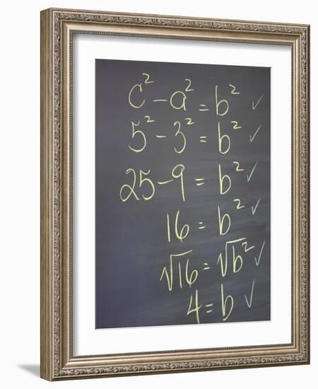 Algebra Equation on Blackboard-null-Framed Photographic Print