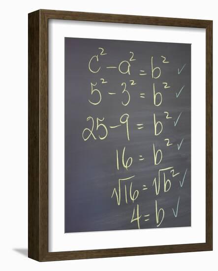 Algebra Equation on Blackboard-null-Framed Photographic Print