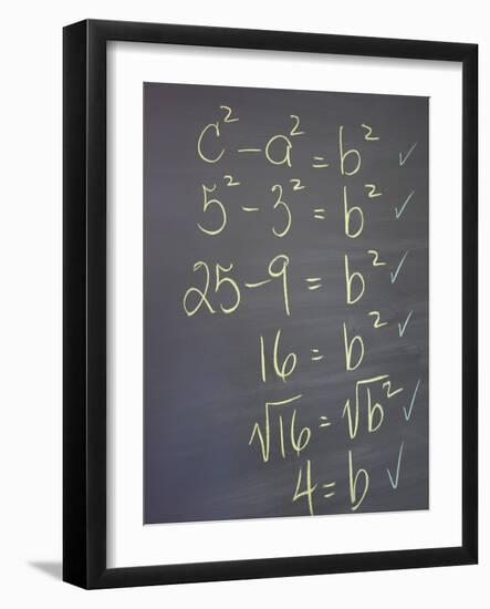 Algebra Equation on Blackboard-null-Framed Photographic Print