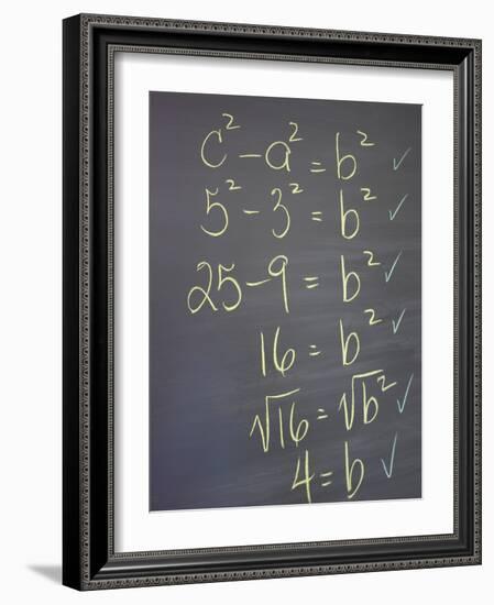 Algebra Equation on Blackboard-null-Framed Photographic Print