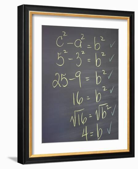 Algebra Equation on Blackboard-null-Framed Photographic Print