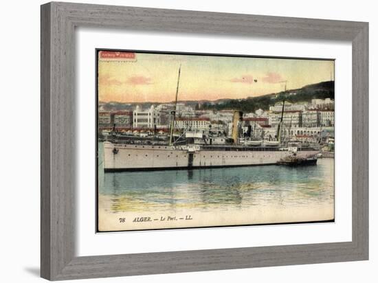 Alger Algerien, Le Port, Dampfschiff Rey Jaine II-null-Framed Giclee Print