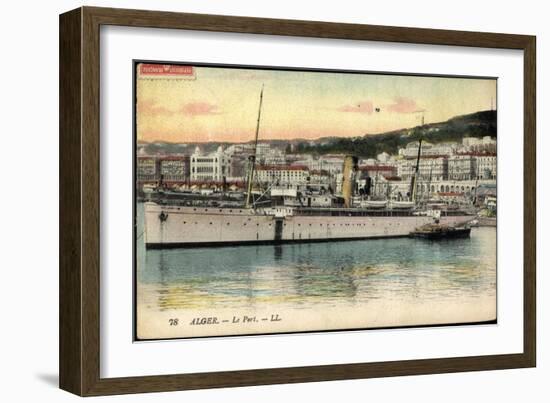 Alger Algerien, Le Port, Dampfschiff Rey Jaine II-null-Framed Giclee Print