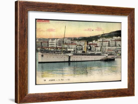 Alger Algerien, Le Port, Dampfschiff Rey Jaine II-null-Framed Giclee Print