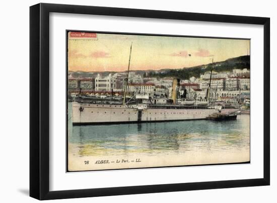 Alger Algerien, Le Port, Dampfschiff Rey Jaine II-null-Framed Giclee Print