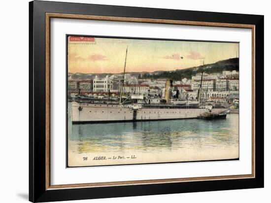 Alger Algerien, Le Port, Dampfschiff Rey Jaine II-null-Framed Giclee Print