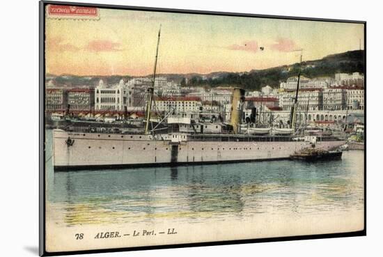 Alger Algerien, Le Port, Dampfschiff Rey Jaine II-null-Mounted Giclee Print